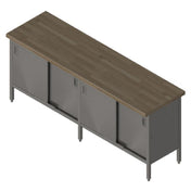 John Boos EBSW7-24132 Work Table Cabinet Base With Sliding Doors 132"W X 24"D X 36-1/2"H Overall Size