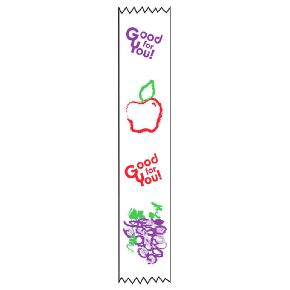 Hubert 57872 - Merchandising Food Tape, "Good For You" With Fruit Design, 1" X 500' Roll
