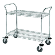 Quantum WRC-1848-2 Utility Cart 48"W X 18"D X 37-1/2"H (2) Wire Shelves