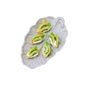 Bon Chef 9801PLATINUMGRA Serving Platter 6-3/4" X 12" Leaf Design