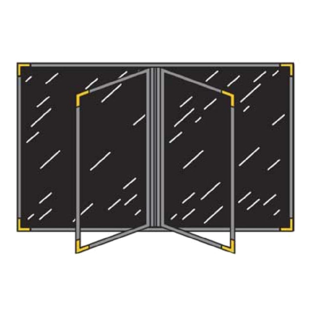 Menu Solutions RS150BD Menu Cover Holds 4-1/4" X 14" Inserts Quad Panel Booklet With 6 Views