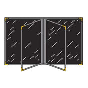 Menu Solutions RS150BA Menu Cover Holds 4-1/4" X 11" Inserts Quad Panel Booklet With 6 Views