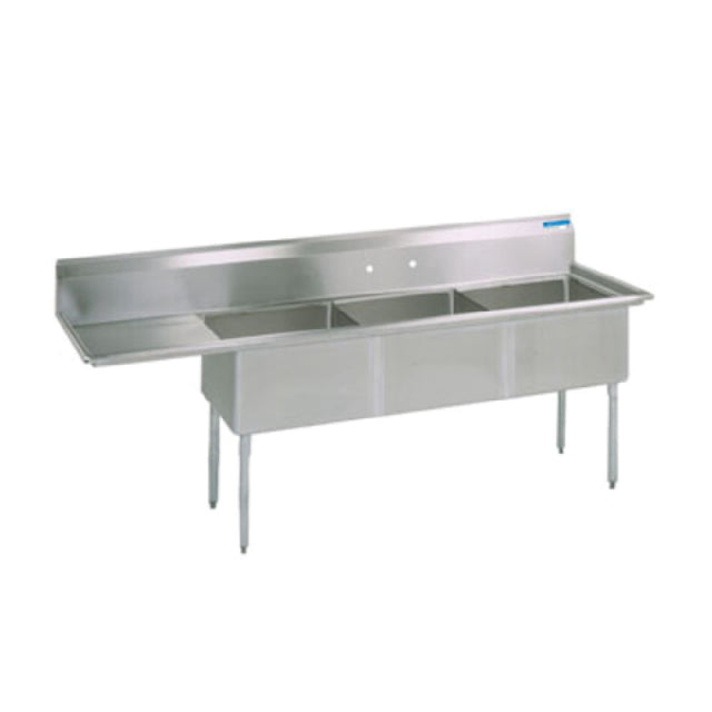 BK Resources BKS-3-15-14-15L Sink Three Compartment 62-1/2"W X 20-13/16"D X 43-3/4"H Overall Size
