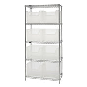 Quantum WR5-800CL Bin Wire Shelving System 36"W X 18"D X 74"H 800 Lbs. Load Capacity Per Shelf