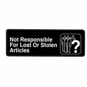 Alpine Industries ALPSGN-14 Sign 9" X 3" "Not Responsible For Lost Or Stolen Articles"