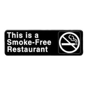 Thunder Group PLIS9320BK Information Symbol Sign 9" X 3" "This Is A Smoke-Free Restaurant"