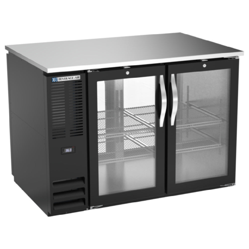 Beverage Air BB48HC-1-G-PT-B - Refrigerated Pass-Thru Back Bar Refrigerator, Two-section