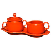 Steelite HL821338 Sugar & Cream Tray Set Includes: (1) 7-3/4 Oz. Sugar Bowl With Lid & Handles