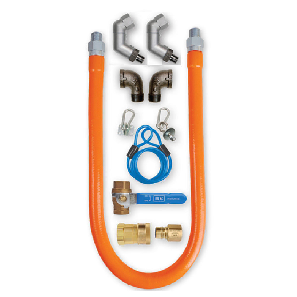 BK Resources BKG-GHC-7560-2SW3 Swivel Pro™ Connection Kit Includes 60" Long X 3/4" I.D. Stainless Steel Hose With Radial Wrap & Protective Translucent Coating