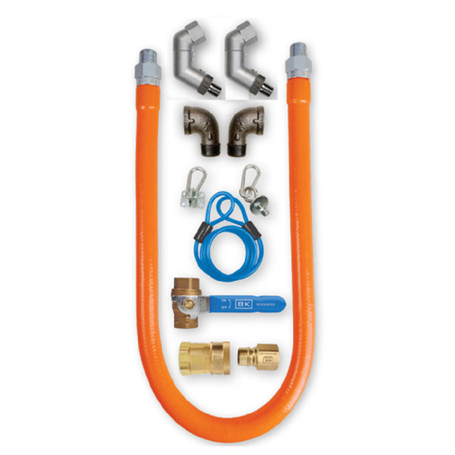 BK Resources BKG-GHC-7560-2SW3 Swivel Pro™ Connection Kit Includes 60" Long X 3/4" I.D. Stainless Steel Hose With Radial Wrap & Protective Translucent Coating