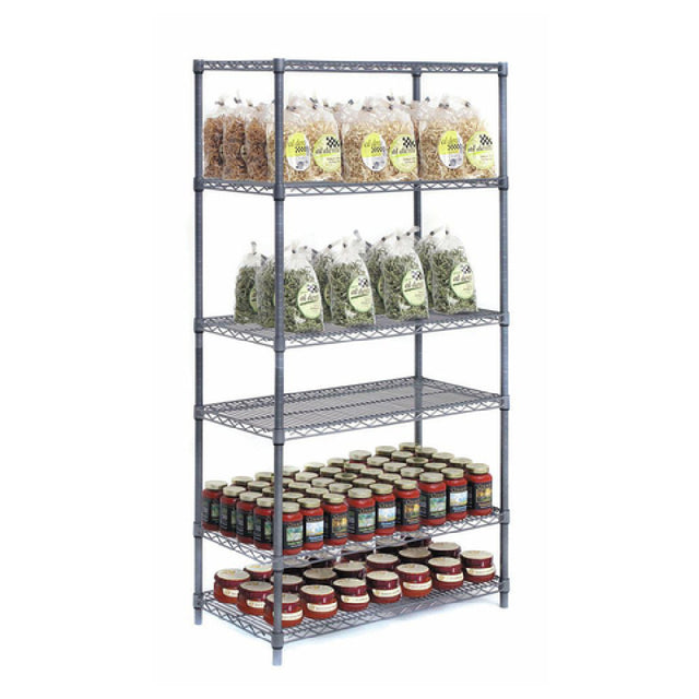 Hubert 74126 - Shelving Unit, Wire, 36"W X 24"D X 74"H