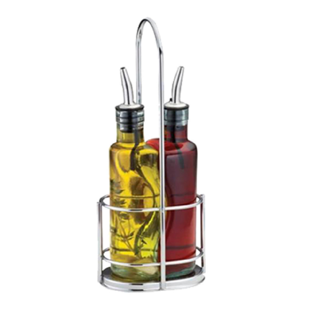 TableCraft Products 918RSN - Gemelli™ Bottle Set, (2) 8-1/2 Oz. Embracing Green Tinted Glass Bottles (dishwasher Safe)