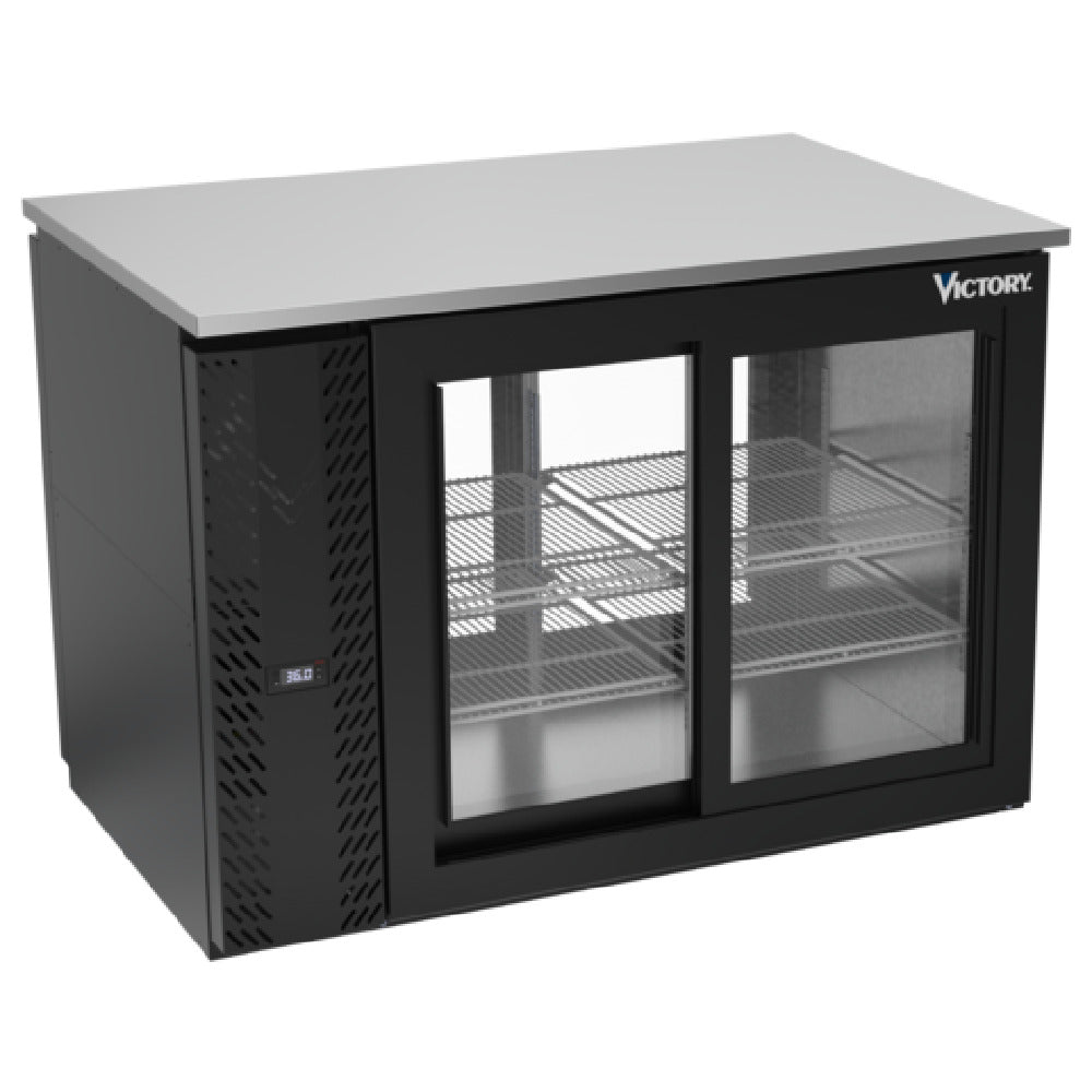 Victory VBB48HC-GS-PT-B - Pass-Thru Back Bar Refrigerator, Two-section, 48"W X 31-7/8”D X 34"H