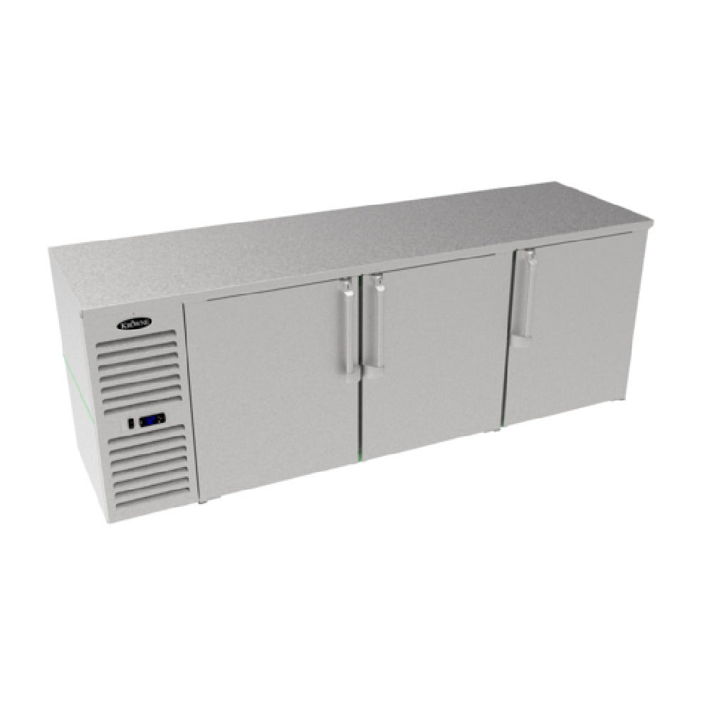 Krowne LS84 Refrigerated Low-Profile Back Bar Storage Cabinet Three-section 84"W X 24"D