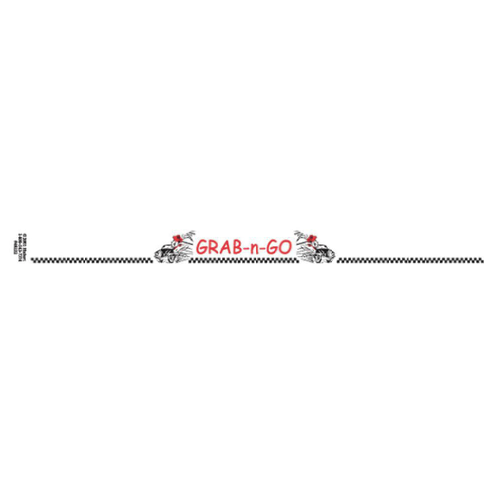 Hubert 48222 - Band-It Food Label, "Grab-n-Go" Imprinted With Car Graphics, 13-3/4" X 1"