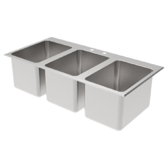 GSW USA SH10143DDI Drop-In Sink With No Deck Three Compartment 10" Wide X 14" Front-to-back X 10" Deep Bowls