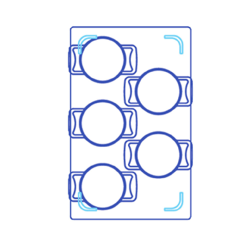 TableCraft Products CW1022CSS - Hot Food Template, 13-1/2" X 21-5/8" (fits Well Size: 11-7/8" X 19-7/8")