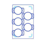 Tablecraft CW1022E2 Hot Food Template 13-1/2" X 21-5/8" (fits Well Size: 11-7/8" X 19-7/8")