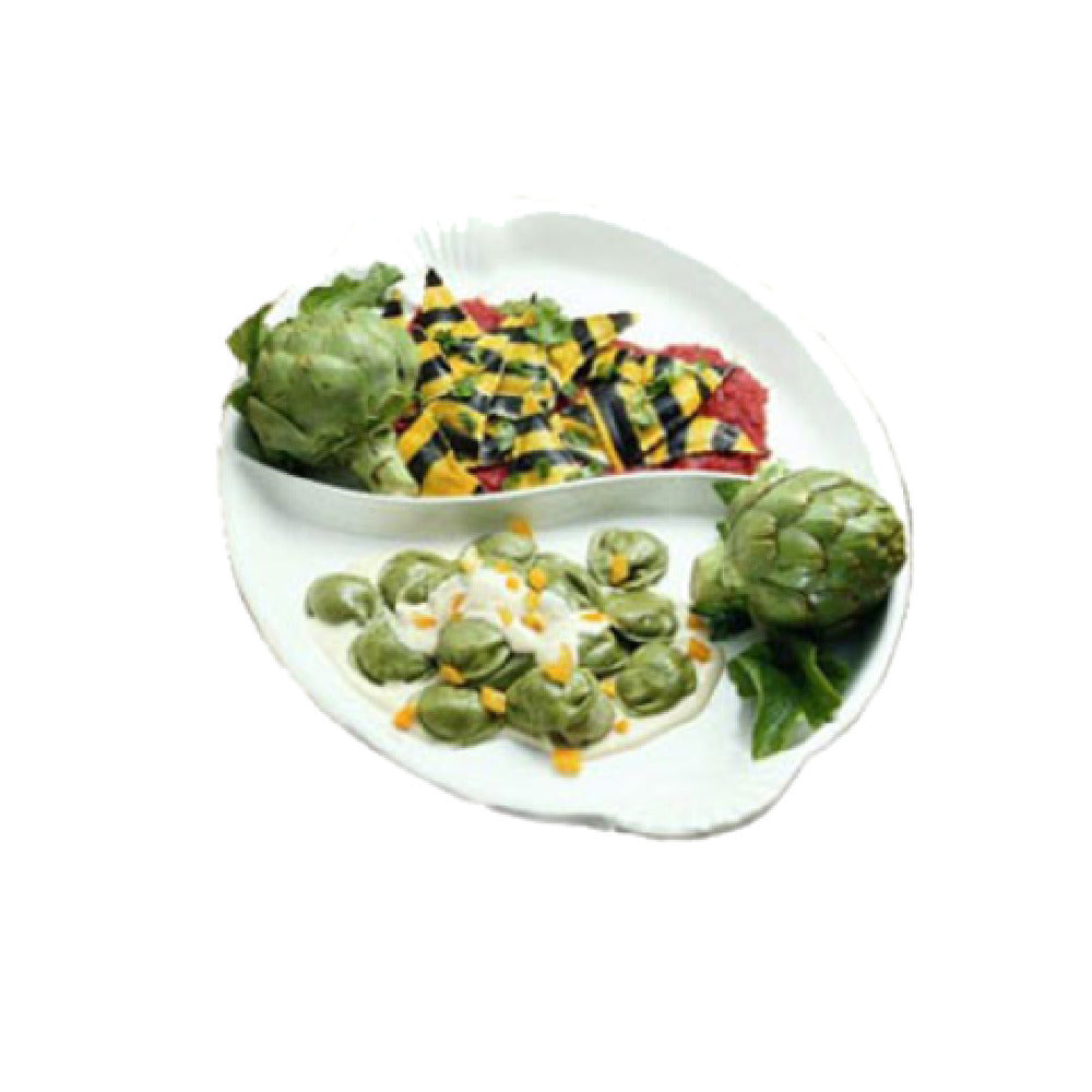 Bon Chef 2074DWHTM Divided Platter 15-1/2" X 22-1/2" With Shell Handles