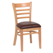 Royal ROY 8001 N BRN - Side Chair, Ladder Back, 17"L X 16-1/2"W X 33-1/2"H
