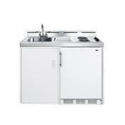 Summit C48EL All-in-One Combo Kitchen 47.25"W X 24"D X 40"H One Piece Stainless Steel Top With Deep Drawn Sink