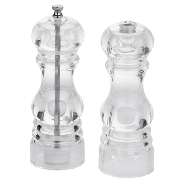 American Metalcraft PMSA62 Salt & Pepper Mill / Shaker Set 6"H Acrylic