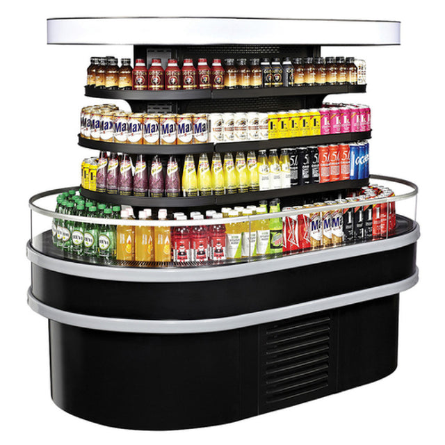 Turbo Air TIOM-20RSRB-N Island Display Self-Serve Refrigerated Merchandiser 19.2 Cu. Ft. Capacity