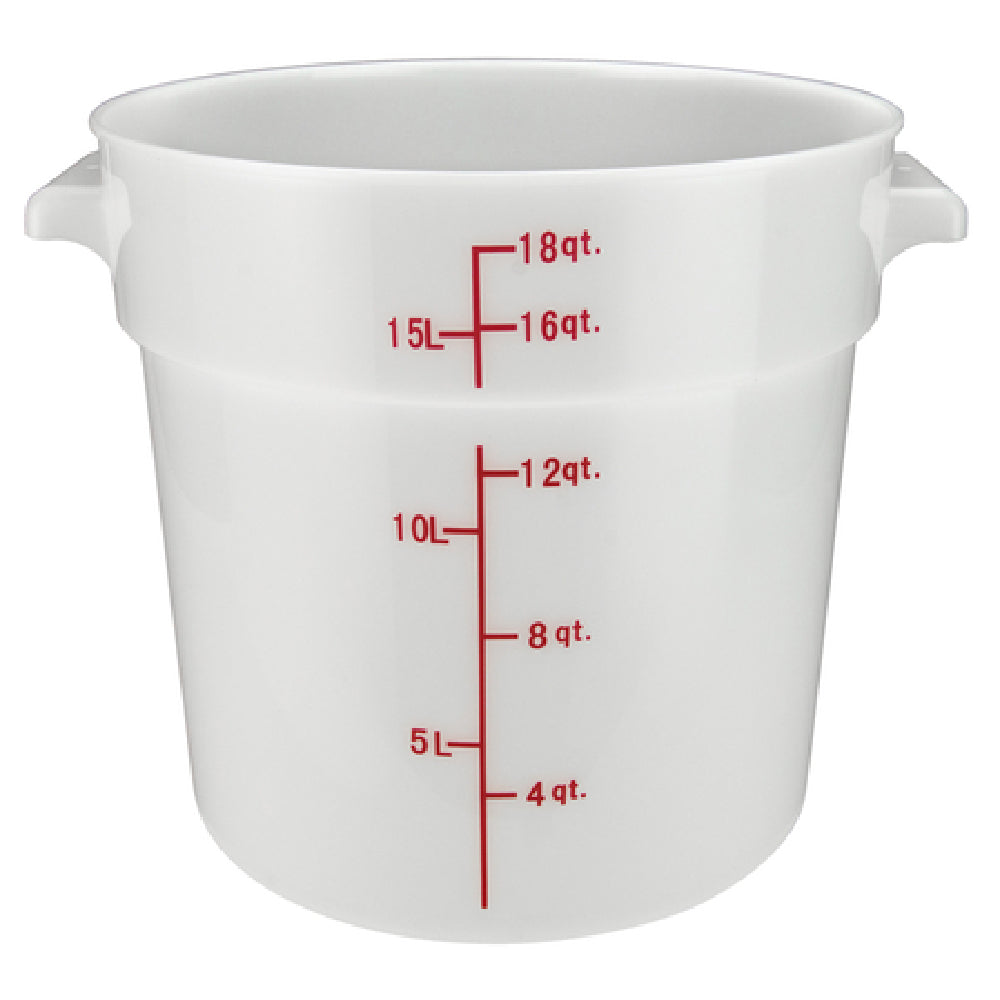 Winco PPRC-18W Storage Container 18 Qt. 12.25" X 14.13" X 12"H