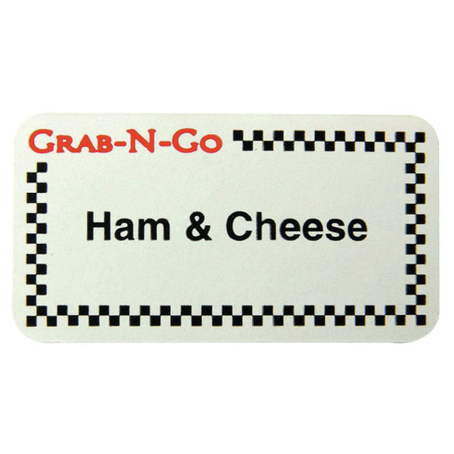 Hubert 32736 - Grab-N-Go Food Label, "Ham & Cheese", 1-3/4" X 7/8"