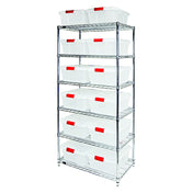 Quantum WR6-191507CL Bin Wire Shelving System 36"W X 21"D X 74"H Overall Size