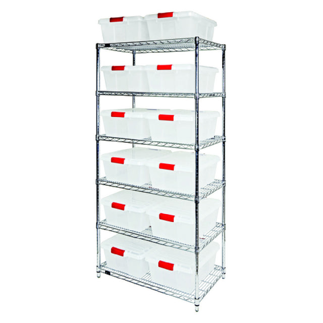 Quantum WR6-191507CL Bin Wire Shelving System 36"W X 21"D X 74"H Overall Size