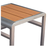 Emuamericas, Llc A1021-24-400 - Sid Stool/Side Table, Indoor/outdoor, Wood-look Aluminum Slat Seat