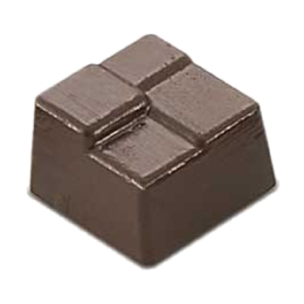 JB Prince K536 Chocolate Mold (28) Interlocking Square 1"L X 1"W X 4/5"H (26mm X 26mm X 20mm)