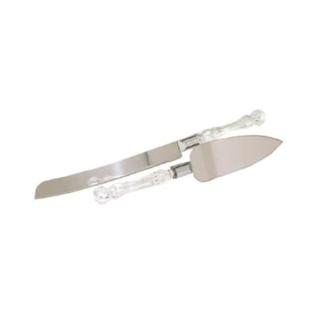 Admiral Craft HS-2PC Wedding Cake Set (1) 11" Long Pastry Server And (1) 13-1/4" Long Cake Knife