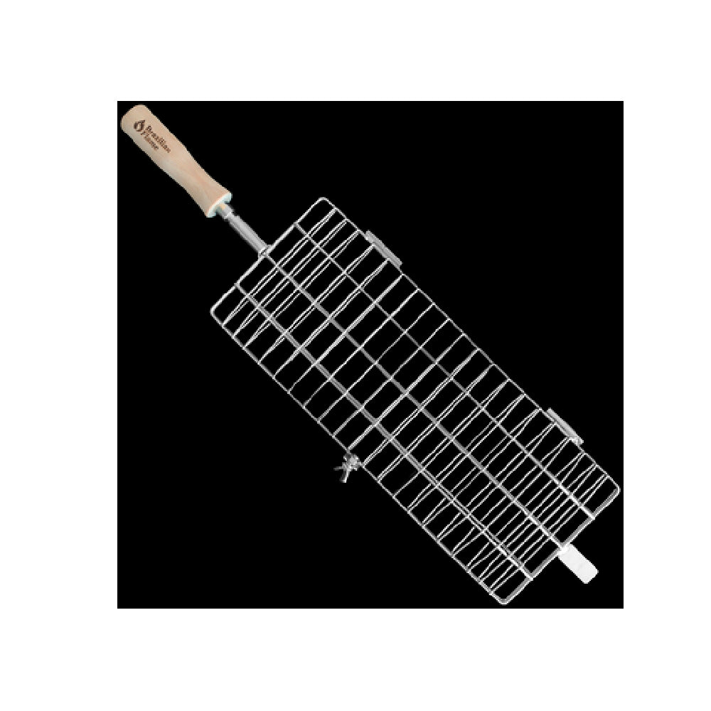 Skyfood Equipment AC-0013 Brazilian Flame Grill Basket Fish 13-7/10"L X 5-1/2"W X 1-4/5"H(19-1/2 Basket)