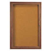 Aarco WBC2418R Red Oak Bulletin Board 18"W X 24"H Enclosed