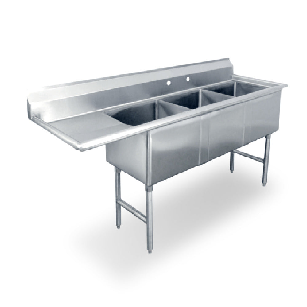 Steel Works Stainless SWS3C101410-10L-318 Sink 19-1/2" X 42-1/2" X 43-3/4"H 3 Fabricated Tub: 10" X 14" X 10"