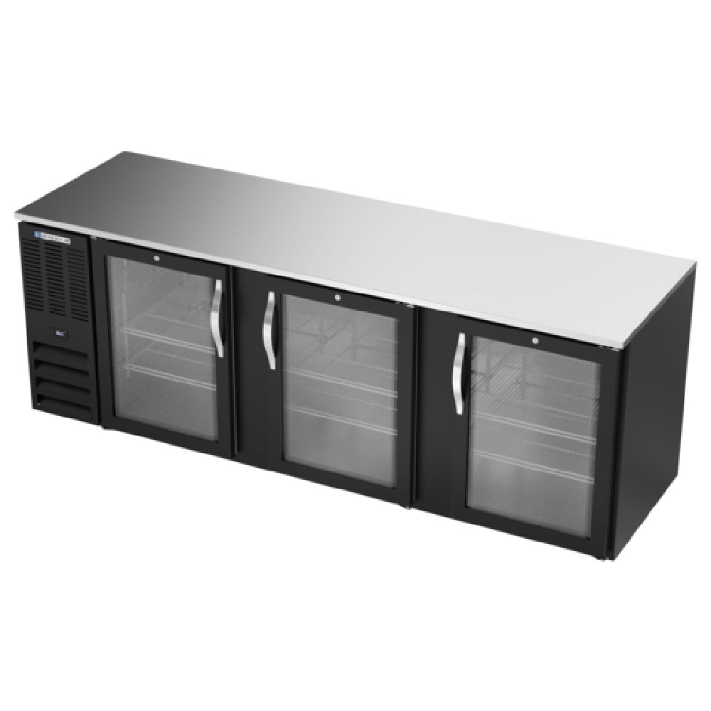 Beverage Air BB94HC-G-B - Refrigerated Back Bar Storage Cabinet, Three-section, 94"W X 30-3/8"D X 34"H