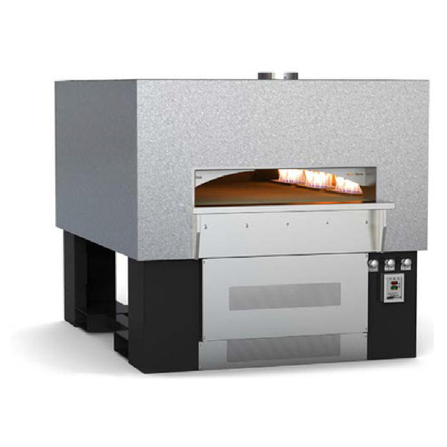 Wood Stone CS90112RFGRRRIRW Fire Deck Stone Hearth Oven Three Radiant Flames On Right Side With Infrared Under Floor Burner And Optional Wood Burning On Left