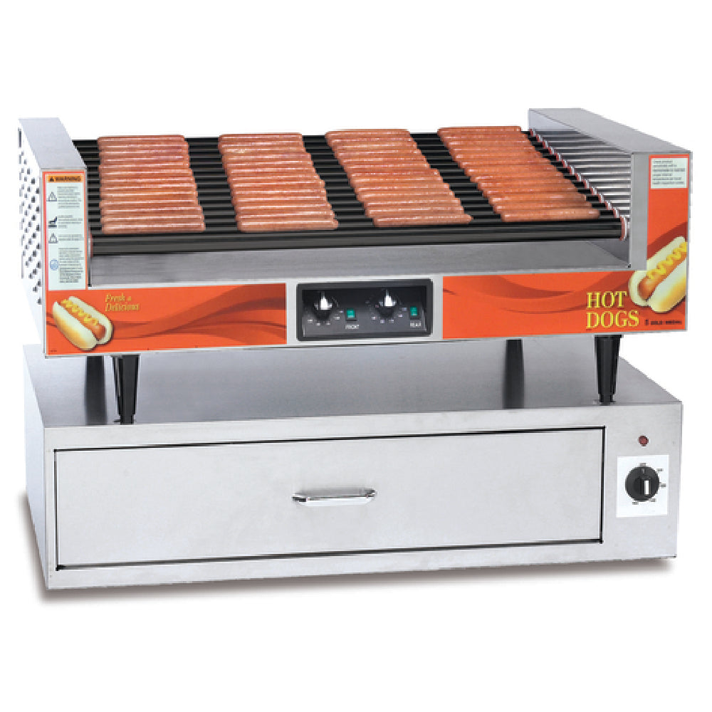 Gold Medal 8225PE - Super Diggity, Slanted Hot Dog Grill, (14) Non-stick Coated Rollers