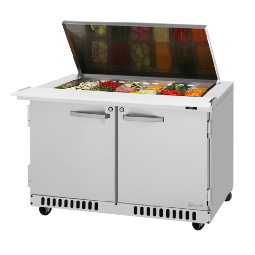Turbo Air PST-48-18-FB-N-FL PRO Series Mega Top Sandwich/Salad Prep Table With Flat Lid