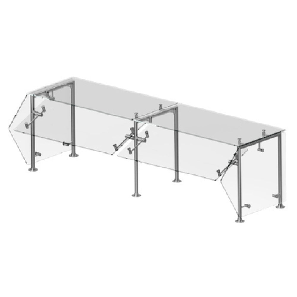Premier Metal & Glass TM2R-A CHOICE™ Adjustable Self-Service Sneeze Guard Single Sided Guard With Top Shelf