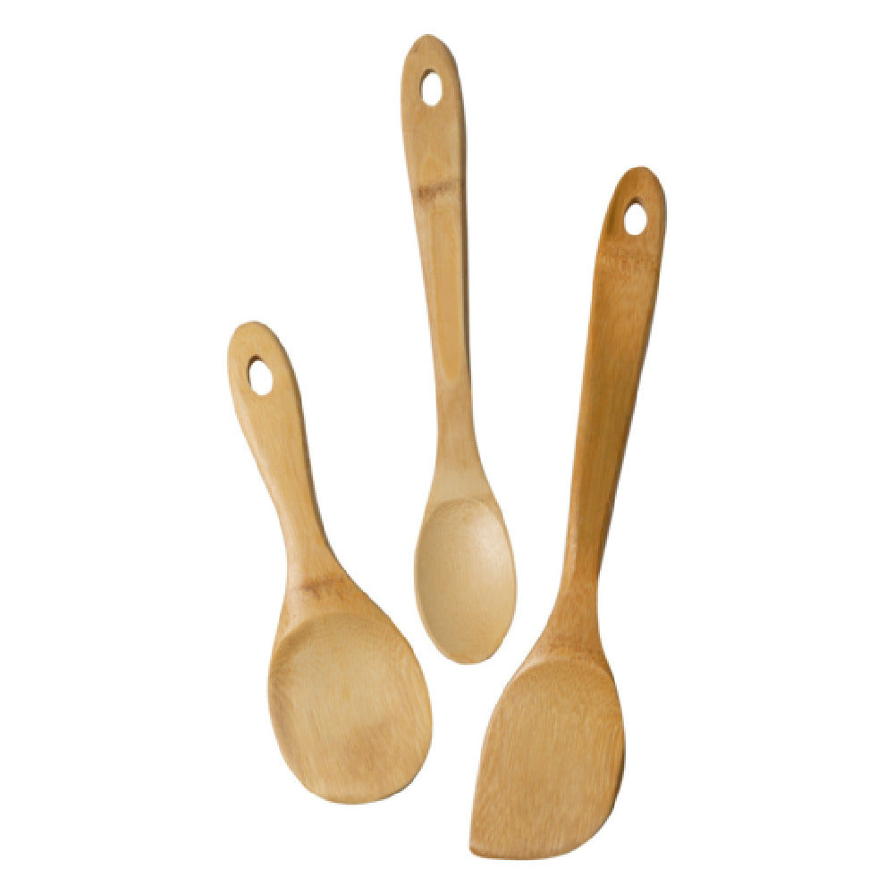 Winco J33-2018 Burnished Bamboo Wok Utensils 3-piece Stir Fry Set Joyce Chen