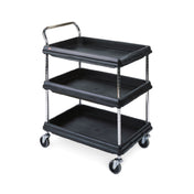 Metro BC2030-3DBL Quick Ship Deep Ledge Utility Cart 3-tier With Open Base 32-3/4"W X 21-1/2"D X 41"H