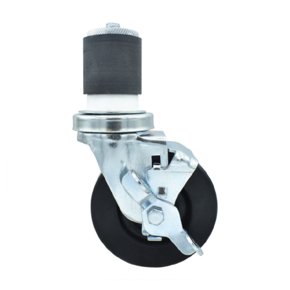 BK Resources 4SBR-4RA-HR-TLB - Swivel Caster, 2" Expanding Stem, 4" Hard Rubber Wheel