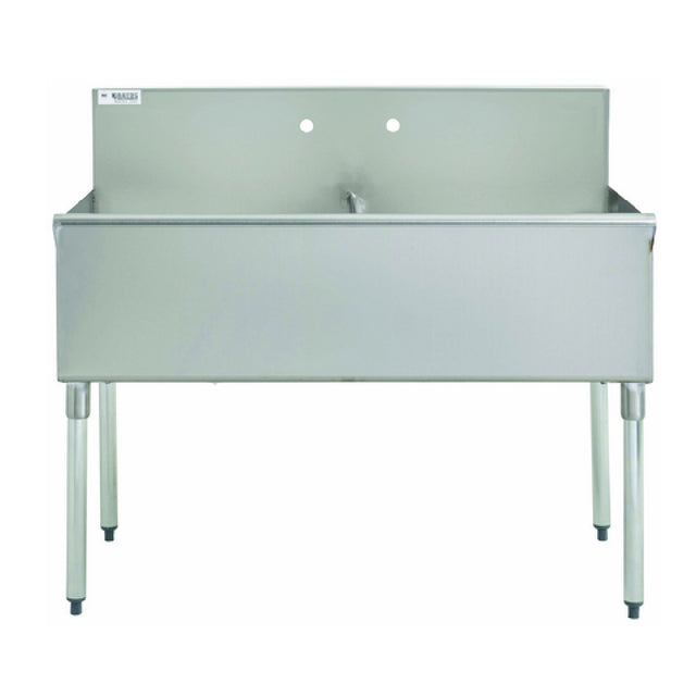 Hubert 26072 - Kratos Utility Sink, 48"W X 27-1/2"D X 41"H, (2) Compartment