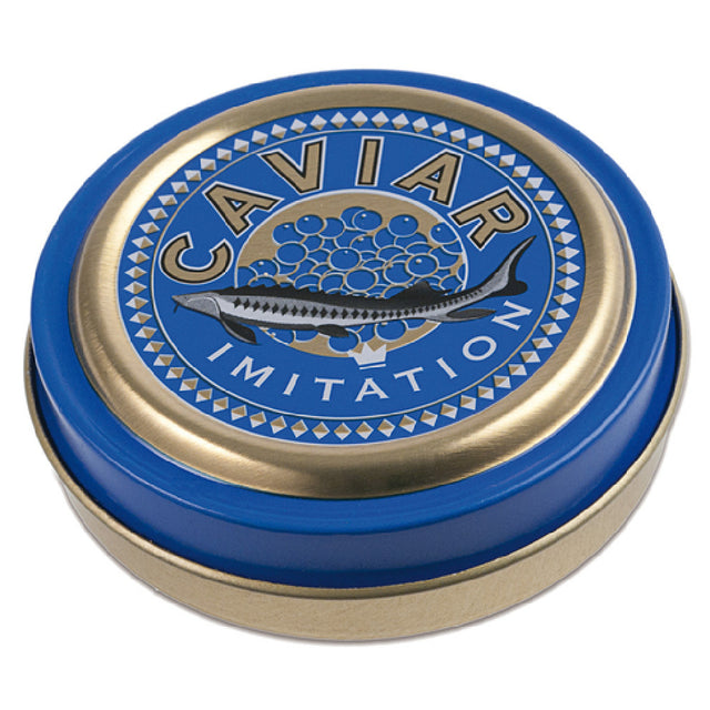 JB Prince R899 Comatec Imitation Caviar Tin 2-1/4" Dia. X 3/4"H 1-1/2 Oz. Capacity