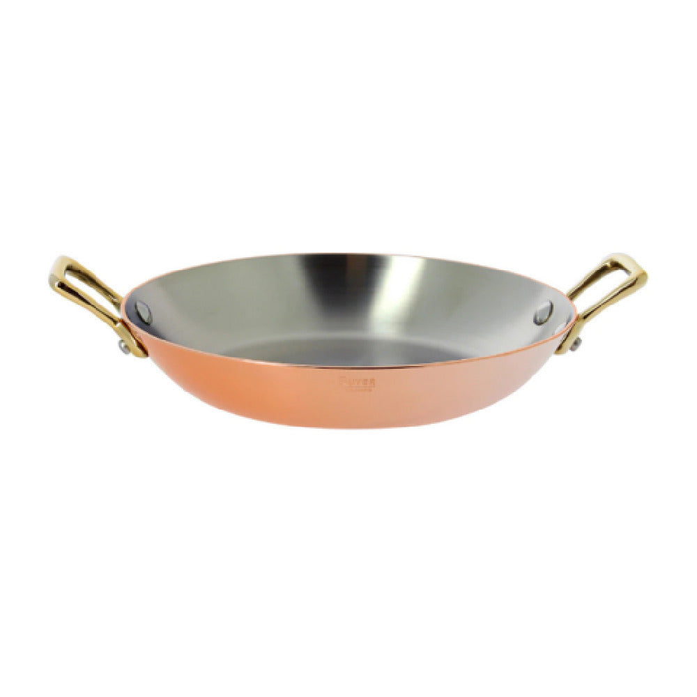 JB Prince RB343 24 Copper Dish Brass Handles 9.4" Round