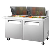 Turbo Air EST-60-24-N-V E-line Sandwich/Salad Mega Top Unit Two Section 60-1/4"W X 34"D X 39"H