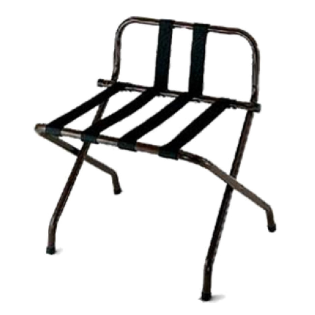 Central Specialties 1055B-BL-BL-1 Luggage Rack 24-1/4"W X 16"D X 26-1/2'H High Back With Webbing